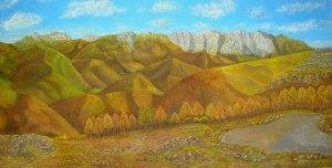le Apuane e l'autunno – olio su tela cm. 200×100
