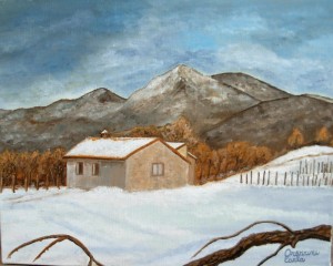 Pania di Corfino e paesaggio innevato –
