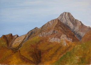 Pania Secca e Monte Forato – olio su tela cm. 35×25
